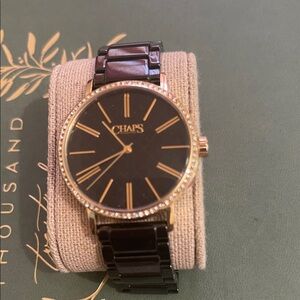 Chaps Black and Gold Timepiece